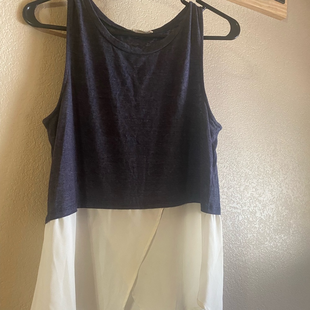 Blue and white tank top